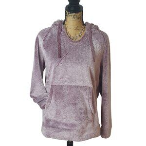 Members Mark Womens Plush Hoodie M Purple Cozy Buttery Soft Pullover Winterwear